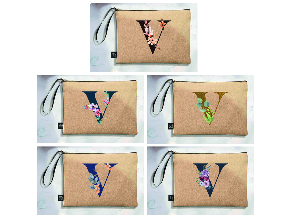 Sac à main Lettre V (Modèles variés) (25 × 18 × 1 cm)